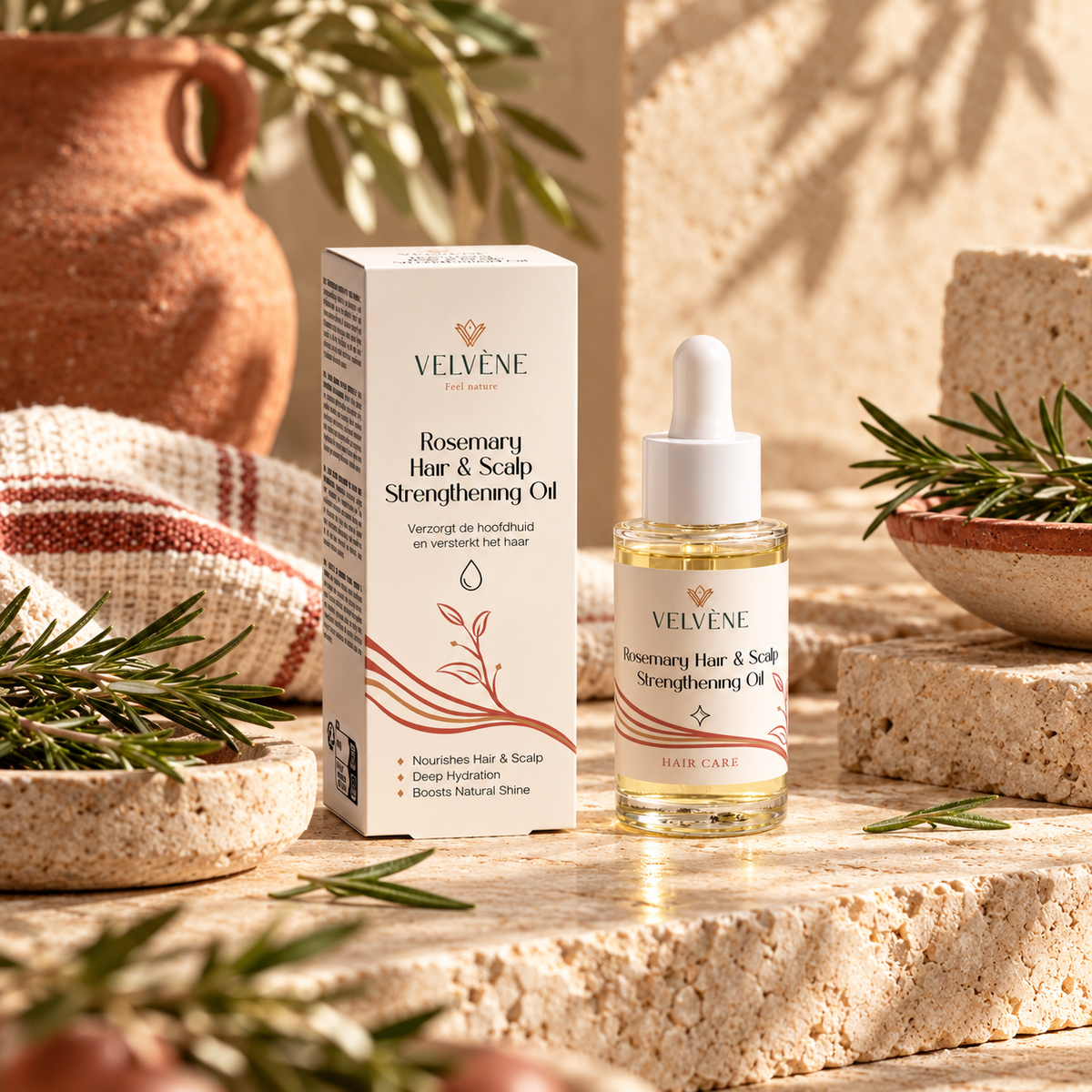 (Précommande) Huile fortifiante pour cheveux et cuir chevelu au romarin Velvène - 30 ml