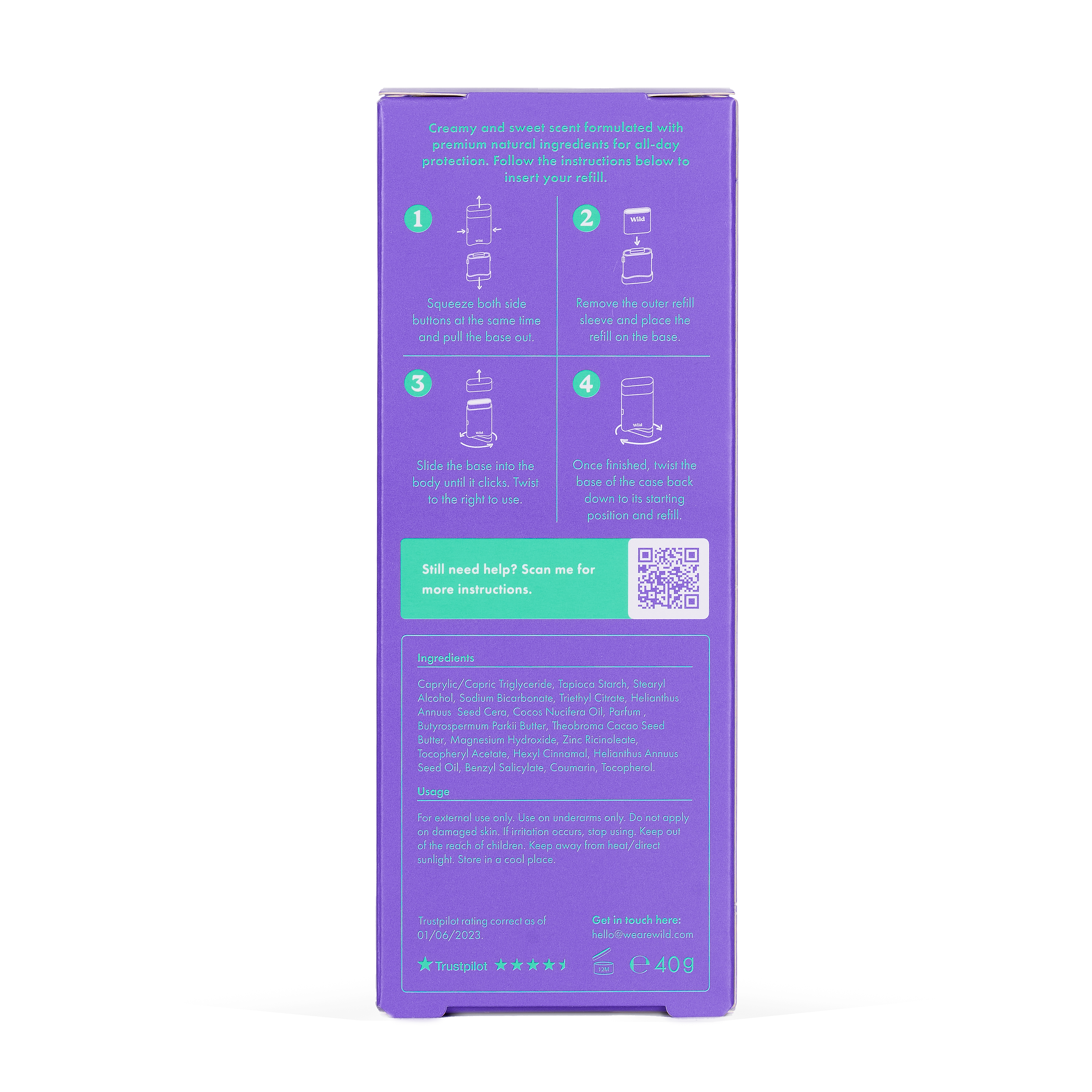 *Purple Case + Coconut & Vanilla Deo Refill - Wild