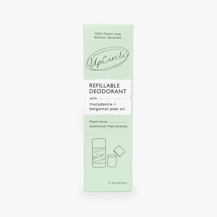 Upcircle Beauty - Refillable Deodorant with Macadamia + Bergamot - 1 case + 1 refill