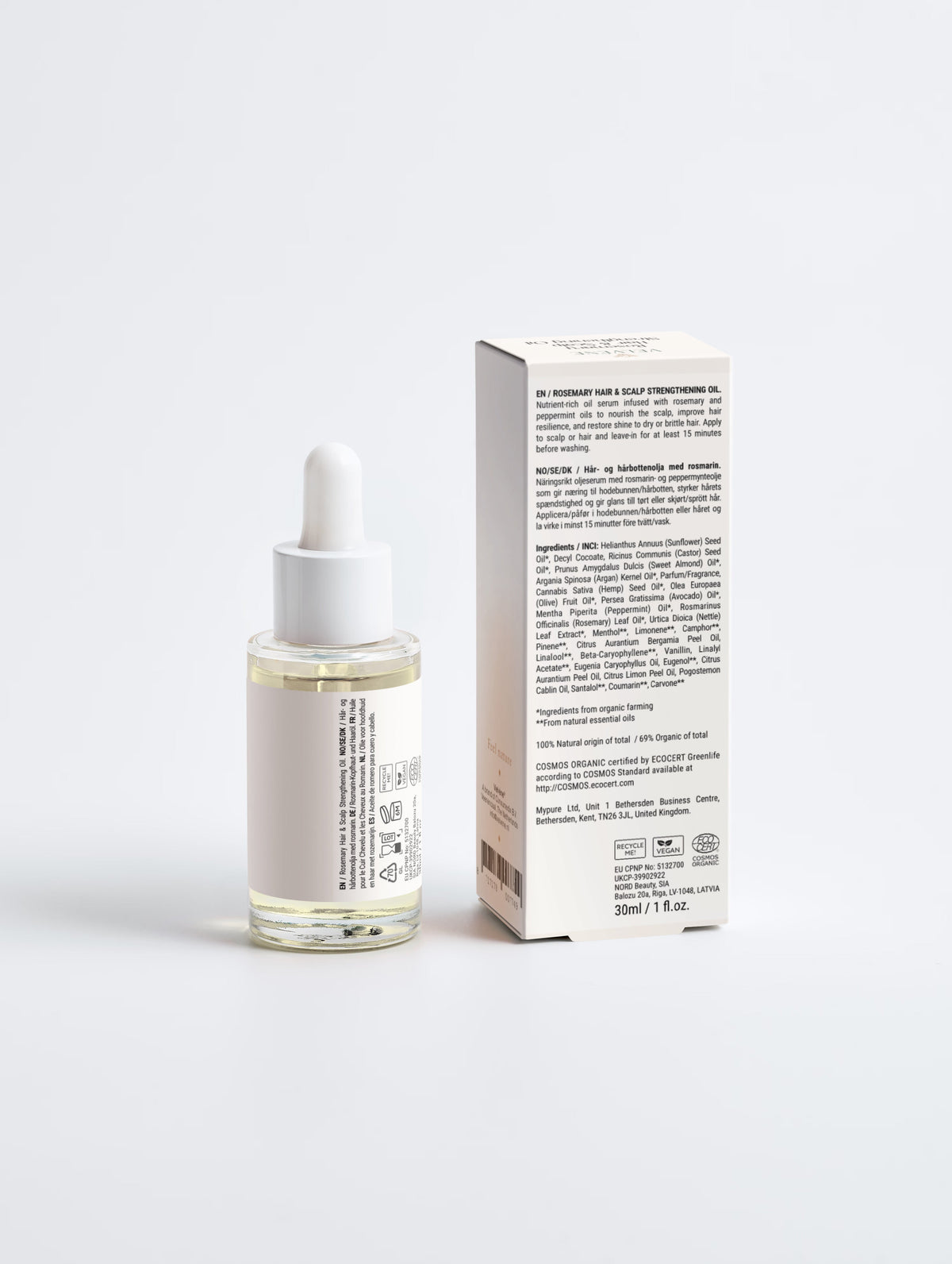 (Précommande) Huile fortifiante pour cheveux et cuir chevelu au romarin Velvène - 30 ml