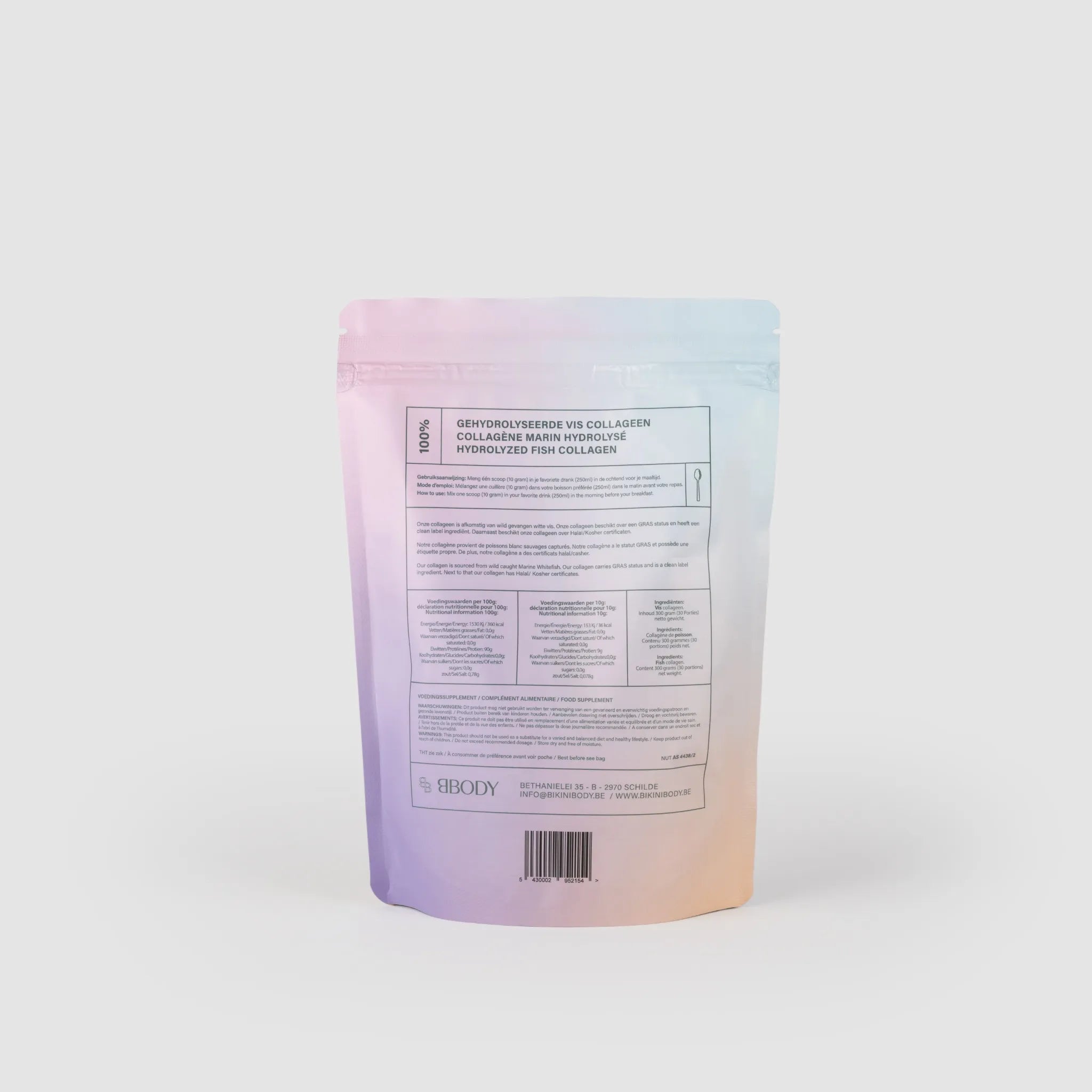 BBody – 100% Tripetide Hydrolyzed Collageen – 300 g poeder