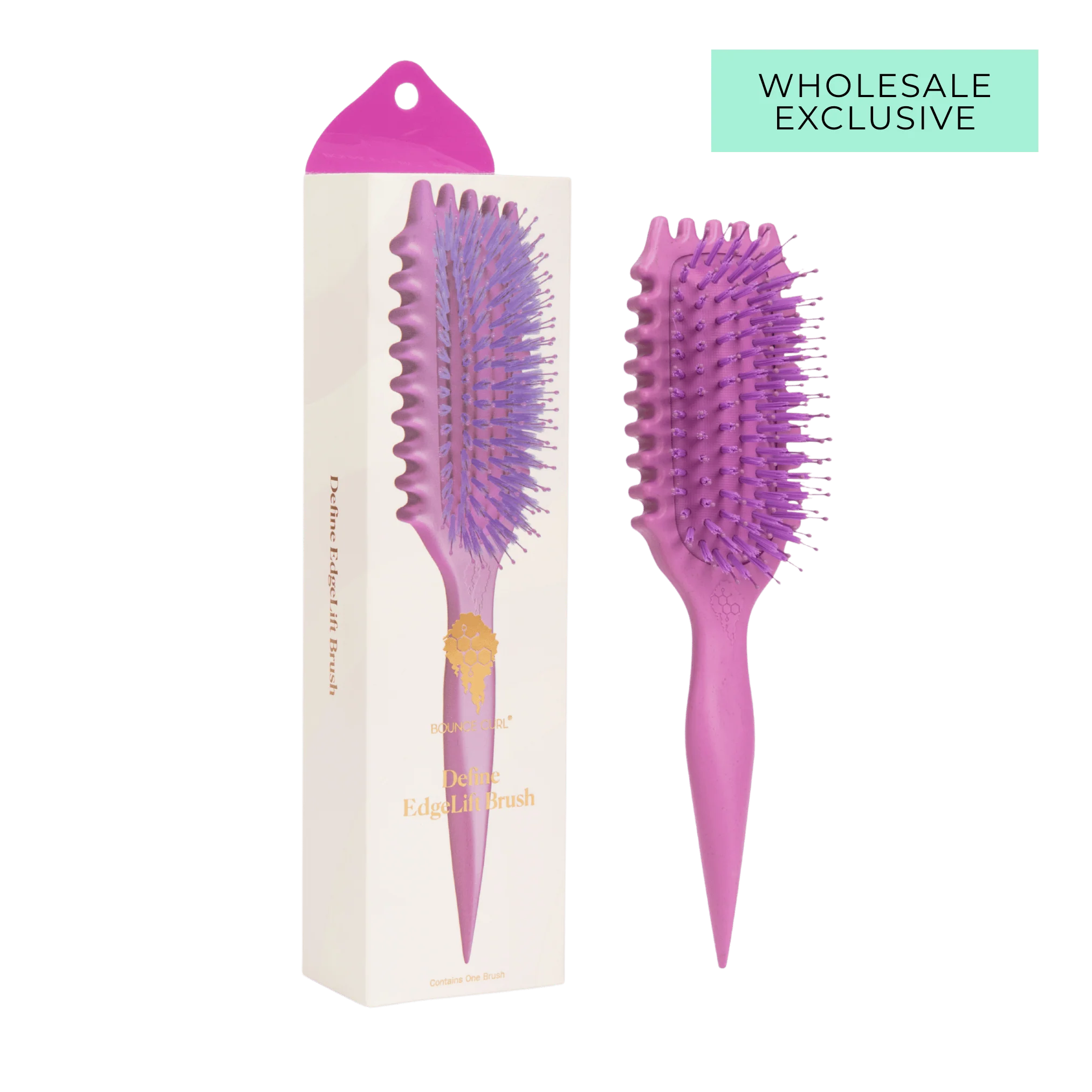 Bounce Curl Define EdgeLift Brush in orchidee-paars en lila, haarborstel voor het definiëren en stylen van haar, inclusief verpakking